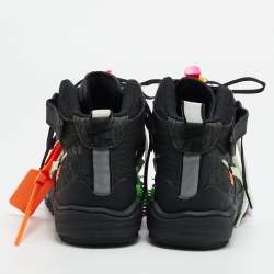 مملوكة مسبقًا Off-White x Nike Air Force1 Size 42 Black Mesh Mid Top Sneakers