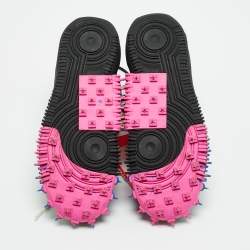 مملوكة مسبقًا Off-White x Nike Air Force1 Size 42 Black Mesh Mid Top Sneakers