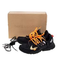 Pre Owned حذاء رياضي أوف وايت ونايك ذا 10 نايك أير برستو قماش شبك أسود مقاس 42.5