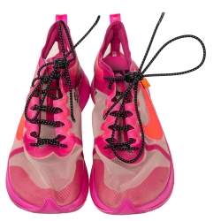 Pre Owned حذاء رياضي نايك x أوف وايت زووم فلاي بولي يوريثان ونايلون لامع وردي مقاس 44.5