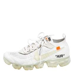 Pre Owned حذاء رياضي أوف وايت x نايك اير فابور ماكس ذا تين سويدي وقماش تريكو أبيض مقاس 42