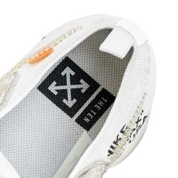 Pre Owned حذاء رياضي أوف وايت x نايك اير فابور ماكس ذا تين سويدي وقماش تريكو أبيض مقاس 42