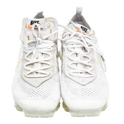 Pre Owned حذاء رياضي أوف وايت x نايك اير فابور ماكس ذا تين سويدي وقماش تريكو أبيض مقاس 42