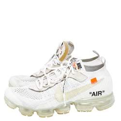 Pre Owned حذاء رياضي أوف وايت x نايك اير فابور ماكس ذا تين سويدي وقماش تريكو أبيض مقاس 42