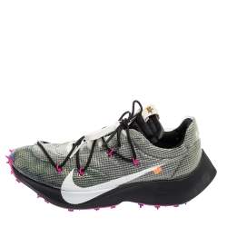 Pre Owned Off White x Nike Black/Pink Nylon And Suede Vapor Street Sneakers Size 45.5