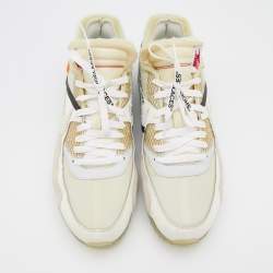 Pre Owned Off-White x Nike White Leather And Mesh The 10th Air Max 90 Low Top Sneakers Size 46