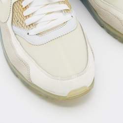 Pre Owned Off-White x Nike White Leather And Mesh The 10th Air Max 90 Low Top Sneakers Size 46