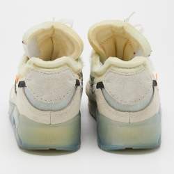 Pre Owned Off-White x Nike White Leather And Mesh The 10th Air Max 90 Low Top Sneakers Size 46