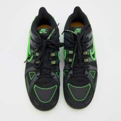 مملوكة مسبقًا Off-White x Nike Black/Green Mesh and Leather Rubber Dunk Sneakers Size 46