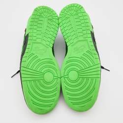 مملوكة مسبقًا Off-White x Nike Black/Green Mesh and Leather Rubber Dunk Sneakers Size 46