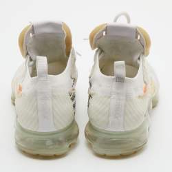 Off-White x Nike White Knit Fabric and Suede Air VaporMax The Ten Sneakers Size 42