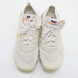 Off-White x Nike White Knit Fabric and Suede Air VaporMax The Ten Sneakers Size 42