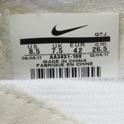 Off-White x Nike White Knit Fabric and Suede Air VaporMax The Ten Sneakers Size 42