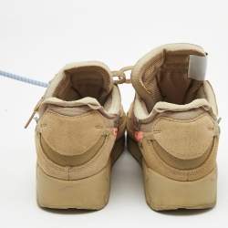 Off-White x Nike Beige Fabric and Suede Air Max 90 Desert Ore Sneakers Size 43
