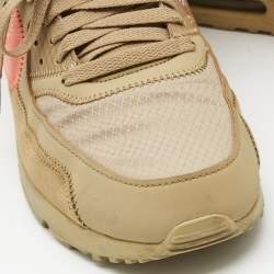 Off-White x Nike Beige Fabric and Suede Air Max 90 Desert Ore Sneakers Size 43