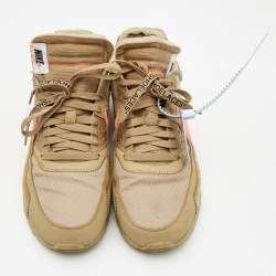 Off-White x Nike Beige Fabric and Suede Air Max 90 Desert Ore Sneakers Size 43