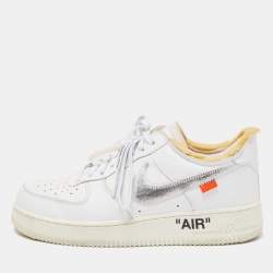 Off-White X Nike White Nylon and Mesh Force 1 mid Virgil Abloh Sneakers  Size 42.5 Off-White x Nike