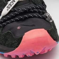 Off-White x Nike Black/Pink Suede and Nylon Zoom Terra Kiger 5 Sneakers Size 40.5