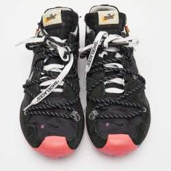 Off-White x Nike Black/Pink Suede and Nylon Zoom Terra Kiger 5 Sneakers Size 40.5
