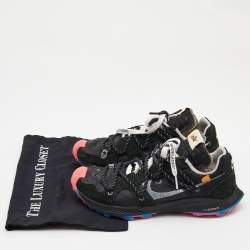 Off-White x Nike Black/Pink Suede and Nylon Zoom Terra Kiger 5 Sneakers Size 40.5