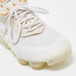 Off-White x Nike White Knit Fabric Vapormax Sneakers Size 42
