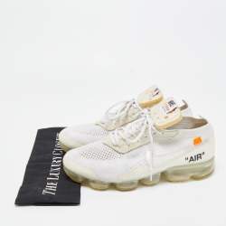Off-White x Nike White Knit Fabric Vapormax Sneakers Size 42