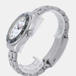 Omega White Stainless Steel Seamaster 210.30.42.20.04.001 Automatic Men's Wristwatch 42 mm