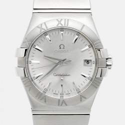 Pre Owned Omega Silver Stainless Steel Constellation 123.10.35.60.02.001 Men's Wristwatch 35 mm