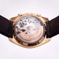 Omega Black 18k Rose Gold Speedmaster Moonphase 304.63.44.52.01.001 Automatic Men's Wristwatch 44 mm
