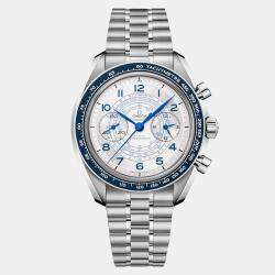 Pre Owned Omega Speedmaster 329.30.43.51.02.001 White Stainless Steel Automatic Men Wristwatch 43mm