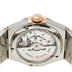 Omega Silver 18K Rose Gold & Stainless Steel Constellation 123.20.38.21.02.001 Men's Wristwatch 38 mm