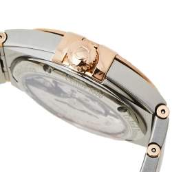 Omega Silver 18K Rose Gold & Stainless Steel Constellation 123.20.38.21.02.001 Men's Wristwatch 38 mm