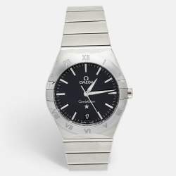 Omega Black Stainless Steel Constellation 131.10.36.60.01.001 Unisex Wristwatch 36 mm