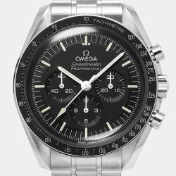 Pre Owned Omega Black Stainless Steel Speedmaster The Legendary Moonwatch 310.30.42.50.01.001 Men's Wristwatch 42 mm
