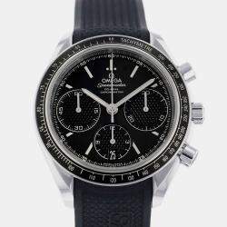 Omega Black Stainless Steel Speedmaster 326.32.40.50.01.001 Automatic Men's Wristwatch 40 mm