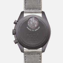 Omega Black Velcro Moon Swatch Mission To Mercury Men's Watch 42 mm