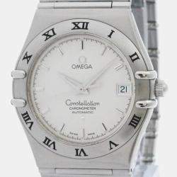 Omega Silver Stainless Steel Constellation Automatic Men's Wristwatch 36 mm