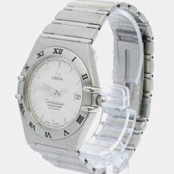 Omega Silver Stainless Steel Constellation Automatic Men's Wristwatch 36 mm