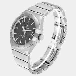 Omega Grey Stainless Steel Constellation 123.10.38.21.06.001 Automatic Men's Wristwatch 38.5 mm