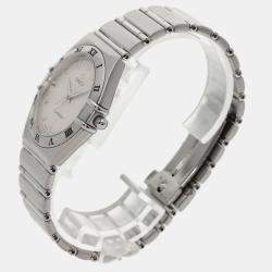 Omega White Stainless Steel Constellation 1512.30 Quartz Men's Wristwatch 33 mm