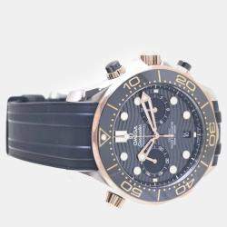 Omega Black 18k Rose Gold Stainless Steel Seamaster Automatic Men's Wristwatch 44 mm