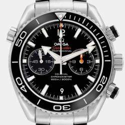 Omega Black Stainless Steel Ceramic Seamaster Planet Ocean 232.30.46.51.01.001 Automatic Men's Wristwatch 45.5 mm