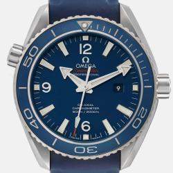 Omega Blue Titanium Seamaster Planet Ocean 232.92.38.20.03.001 Automatic Men's Wristwatch 37.5 mm