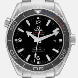 Omega Black Stainless Steel Seamaster Planet Ocean 522.30.46.21.01.001 Automatic Men's Wristwatch 45.5 mm