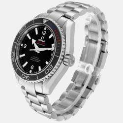 Omega Black Stainless Steel Seamaster Planet Ocean 522.30.46.21.01.001 Automatic Men's Wristwatch 45.5 mm