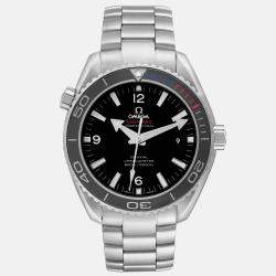 Omega Black Stainless Steel Seamaster Planet Ocean 522.30.46.21.01.001 Automatic Men's Wristwatch 45.5 mm