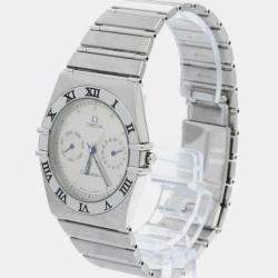 Omega Silver Stainless Steel Constellation 396.1070 Quartz Men's Wristwatch 33 mm