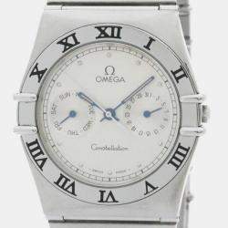 Omega Silver Stainless Steel Constellation 396.1070 Quartz Men's Wristwatch 33 mm