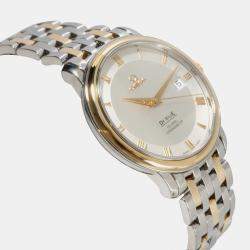 Omega Silver 18k Yellow Gold Stainless Steel De Ville Prestige 4374.31.00 Automatic Men's Wristwatch 36.5 mm