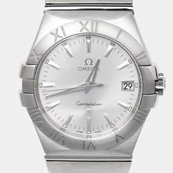 Pre Owned Omega Silver Stainless Steel Constellation 123.10.35.60.02.001 Men's Wristwatch 35 mm